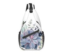 Sling Bag Succulent Cactus Flower Botany Senderismo Mochila Crossbody Hombro Mochila Viaje Cofre Pack para Hombres Mujeres