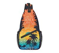 Sling Bag Summer Pine Palm Tree Senderismo Mochila Crossbody Hombro Mochila Travel Chest Pack para Hombres Mujeres