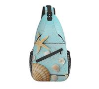 Sling Bag Summer Seashell Tablero de Madera Marine Hiking Daypack Crossbody Shoulder Backpack Travel Chest Pack para Hombres y Mujeres