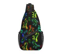 Sling Bag T-Rax Dinosaur Dino Black Green Senderismo Mochila Crossbody Hombro Mochila Travel Chest Pack para Hombres Mujeres