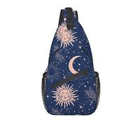 Sling Bag Tarot Blue Sun Dragonfly Sun Boho Senderismo Mochila Crossbody Hombro Mochila Viaje Cofre Pack para Hombres Mujeres