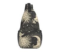 Sling Bag Tarot Sun Moon Witchy Astrology Night Psychedelic Senderismo Mochila Crossbody Hombro Mochila Travel Chest Pack para Hombres Mujeres