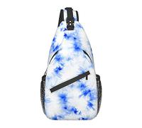 Sling Bag Tie Dye Blue Abstract Art Senderismo Mochila Crossbody Hombro Mochila Travel Chest Pack para Hombres Mujeres