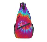 Sling Bag, Tie Dye Pattern Print Crossbody Sling Mochila para Hombro Casual Mujeres y Hombres