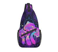 Sling Bag Trippy Magic Mushrooms Sacred Psychedelic Mystic Senderismo Mochila Crossbody Hombro Mochila Travel Chest Pack para Hombres Mujeres