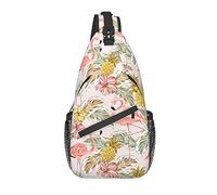 Sling Bag Tropical Palm Flamingo Pine Senderismo Mochila Crossbody Hombro Mochila Travel Chest Pack para Hombres Mujeres