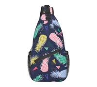 Sling Bag Tropical Pine Geometric Senderismo Mochila Crossbody Hombro Mochila Viaje Chest Pack para Hombres Mujeres