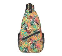 Sling Bag Tropical Pine Palm Leaf Senderismo Mochila Crossbody Hombro Mochila Travel Chest Pack para Hombres Mujeres