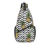 Sling Bag Tropical Pine Summer Fruit Wave Senderismo Mochila Crossbody Hombro Mochila Travel Chest Pack para Hombres Mujeres
