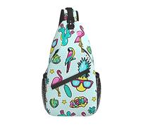 Sling Bag Tropical Summer Pine Leaf Senderismo Mochila Crossbody Hombro Mochila Travel Chest Pack para Hombres Mujeres