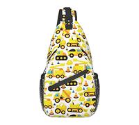 Sling Bag Truck Childish Yellow Excavator Senderismo Mochila Crossbody Hombro Mochila Travel Chest Pack para Hombres Mujeres
