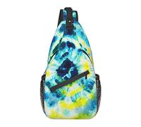 Sling Bag Turquoise Yellow Tie Dye Senderismo Mochila Crossbody Hombro Mochila Travel Chest Pack para Hombres Mujeres