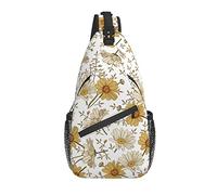 Sling Bag Vintage Daisy Yellow Flower Senderismo Mochila Crossbody Hombro Mochila Travel Chest Pack para Hombres Mujeres