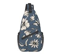 Sling Bag Vintage Floral Leaf Flower Senderismo Daypack Crossbody Hombro Mochila Travel Chest Pack para Hombres Mujeres