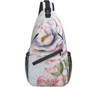 Sling Bag Vintage Rose Floral Butterfly Senderismo Mochila Crossbody Hombro Mochila Travel Chest Pack para Hombres Mujeres