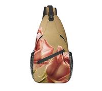 Sling Bag Vintage Rose Flower Retro Floral Senderismo Mochila Crossbody Hombro Mochila Viaje Cofre Pack para Hombres Mujeres