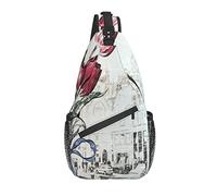 Sling Bag Vintage Tulip Flower Floral Senderismo Daypack Crossbody Hombro Mochila Travel Chest Pack para Hombres Mujeres