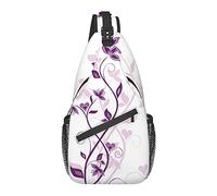 Sling Bag Vintage Violet Tree Senderismo Mochila Crossbody Hombro Mochila Travel Chest Pack para Hombres Mujeres