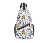 Sling Bag White Daisy Flower Bloom Primavera Senderismo Mochila Crossbody Hombro Mochila Travel Chest Pack para Hombres Mujeres