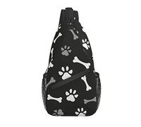 Sling Bag White Dog Paw Black Senderismo Mochila Crossbody Hombro Mochila Travel Chest Pack para Hombres Mujeres
