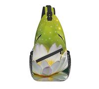Sling Bag White Lotus Green Magic Senderismo Daypack Crossbody Hombro Mochila Travel Chest Pack para Hombres Mujeres