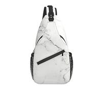 Sling Bag White Marble Black Crack Nature Senderismo Mochila Crossbody Hombro Mochila Travel Chest Pack para Hombres Mujeres