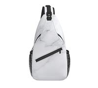 Sling Bag White Marble Nature Senderismo Mochila Crossbody Hombro Mochila Travel Chest Pack para Hombres Mujeres