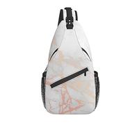 Sling Bag White Rose Gold Marble Senderismo Mochila Crossbody Hombro Mochila Travel Chest Pack para Hombres Mujeres