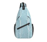 Sling Bag Winter Blue Forest Senderismo Mochila Crossbody Hombro Mochila Travel Chest Pack para Hombres Mujeres