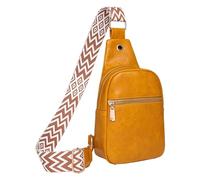 Sling Bag Women Shoulder Fashionable New Pattern Simple Solid Color Large Capacity Practical(Yellow)