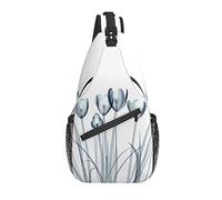 Sling Bag X-Ray Grey Tulip Flower Senderismo Mochila Crossbody Hombro Mochila Travel Chest Pack para Hombres Mujeres