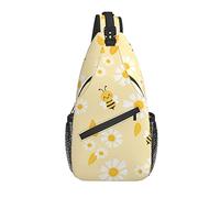 Sling Bag Yellow Bee Daisy Flower Senderismo Mochila Crossbody Hombro Mochila Travel Chest Pack para Hombres Mujeres