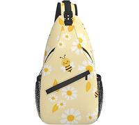 Sling Bag Yellow Bee Daisy Flower Senderismo Mochila Crossbody Hombro Mochila Travel Chest Pack para Hombres Mujeres