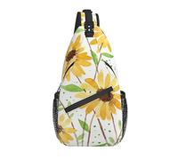 Sling Bag Yellow Daisy Flower Petal Senderismo Mochila Crossbody Hombro Mochila Travel Chest Pack para Hombres Mujeres