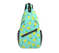 Sling Bag Yellow Pine Teal Heart Senderismo Mochila Crossbody Hombro Mochila Travel Chest Pack para Hombres Mujeres