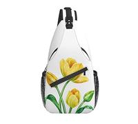 Sling Bag Yellow Spring Tulip Flower Senderismo Mochila Crossbody Hombro Mochila Travel Chest Pack para Hombres Mujeres