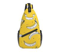 Sling Bag Yellow White Banana Senderismo Mochila Crossbody Hombro Mochila Travel Chest Pack para Hombres Mujeres