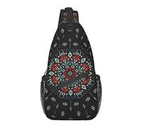 Sling Chest Crossbody Bag Antirrobo Impermeable Hombro Mochila Mochila Casual para Deportes Gimnasio Yoga, para Tradicional Floral Paisley Pañuelo Patrón