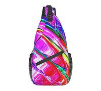 Sling Chest Crossbody Bag Antirrobo Impermeable Hombro Mochila Mochila Casual para Deportes Gimnasio Yoga, para The New Science Tie Dye of Psychedelics