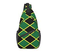 Sling Chest Crossbody Bag Antirrobo Impermeable Hombro Mochila Mochila Casual para Deportes Gimnasio Yoga, para Jamaica Flag Stripe Caribbean Island Design
