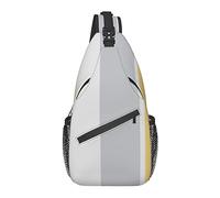 Sling Chest Crossbody Bag Antirrobo Impermeable Hombro Mochila Mochila Casual para Deportes Gimnasio Yoga, para Rayas Grises Rayas Amarillas Soleadas Gris