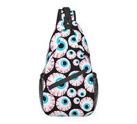 Sling Chest Crossbody Bag Antirrobo Impermeable Hombro Mochila Mochila Casual para Deportes Gimnasio Yoga, para Trippy Eyeballs Pattern