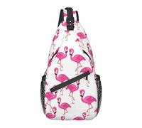 Sling Chest Crossbody Bag Antirrobo Impermeable Hombro Mochila Mochila Casual para Deportes Gimnasio Yoga, para Pink Flamingo Seamless Pattern