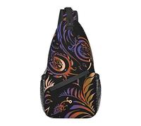 Sling Chest Crossbody Bag Antirrobo Impermeable Hombro Mochila Mochila Casual para Deportes Gimnasio Yoga, para Paisley Black
