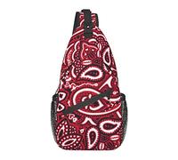 Sling Chest Crossbody Bag Antirrobo Impermeable Hombro Mochila Mochila Casual para Deportes Gimnasio Yoga, para Paisley Bandana Red
