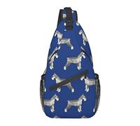 Sling Chest Crossbody Bag Antirrobo Impermeable Hombro Mochila Mochila Casual para Deportes Gimnasio Yoga, para Perro Schnauzer