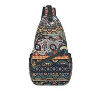 Sling Chest Crossbody Bag Antirrobo Impermeable Hombro Mochila Mochila Casual para Deportes Gimnasio Yoga, para Abstract Paisley Art Native American Motifs