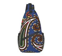 Sling Chest Crossbody Bag Antirrobo Impermeable Hombro Mochila Mochila Casual para Deportes Gimnasio Yoga, para Blue Paisley