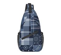 Sling Chest Crossbody Bag Antirrobo Impermeable Hombro Mochila Mochila Casual para Deportes Gimnasio Yoga, para Paisley Bandana Motifs y Tartan Plaid Fabric