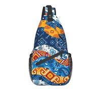 Sling Chest Crossbody Bag Mochila de Hombro Impermeable antirrobo Mochila Informal para Deportes Gimnasio Yoga, para Colorful Paisley Wave